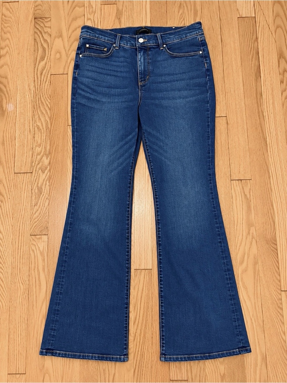 Ann Taylor Women's Dark Blue Flare Jeans - 10P Curvy